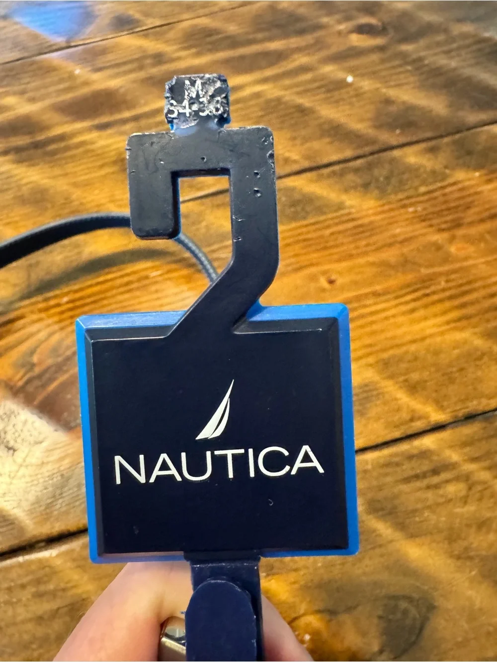Nautica Black Leather Belt Mens 34-36 Silver Buckle. New with tag